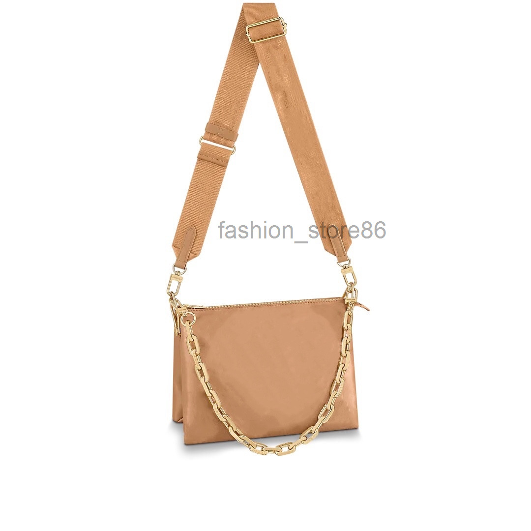 M57791 Vuittamins Cross Body Bag Coussin PM in Camel And Blue WOMEN Thick Chain Handbags Shoulder Bags Size 26 20 12cm U44A