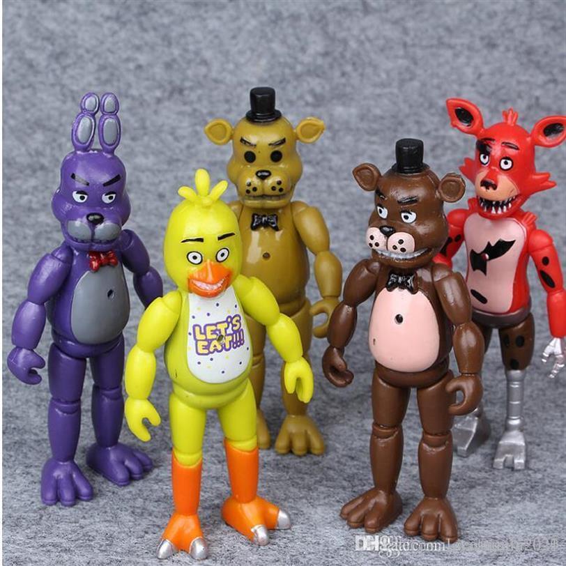 

FNAF Five Nights at Freddy's 5Pcs Lot 18cm Nightmare Freddy Chica Bonnie Funtime Foxy PVC Action Figures model dolls Toys kid220V