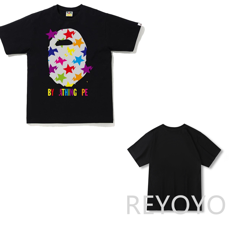 

Men's T-Shirts High Quality Apes Japanese Shark ape head tshirts luminous camo printing co-branded same style for men and women 2022 new 100% cotton T-shirt A01, 1pcs buttons