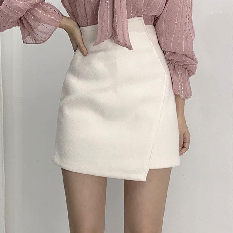 

Skirts 2022 Office Lady Spring Autumn Women's Skirt Black White Irregular Fashion Elegant Mini