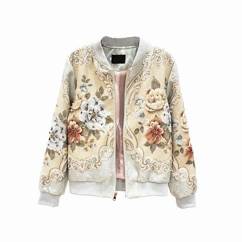 

Women' Jackets Svoryxiu Designer Custom Made Autumn Winter Outwear Women' Vintage Gold Line Jacquard Beading Luxury Tops Coat JacketsW, Blue