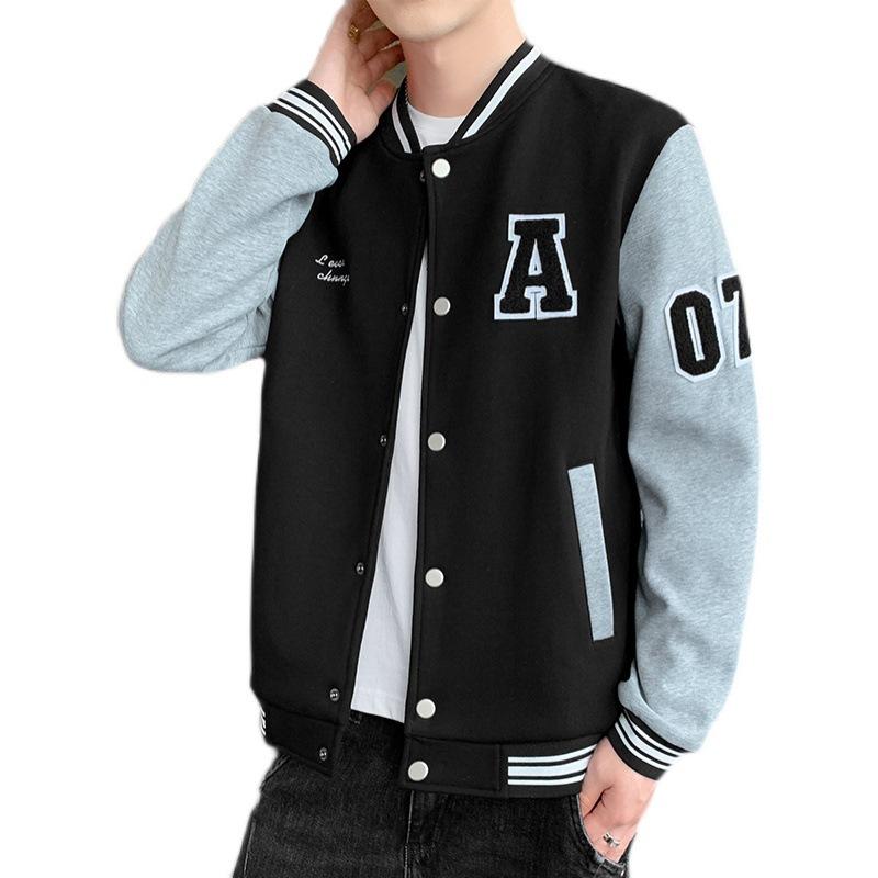 

Men's Jackets 2022 Style Baseball Uniform Spring And Autumn Street Casual Coat Trendy Korean Loose Fashion Wild Jacket For Men, Black;brown