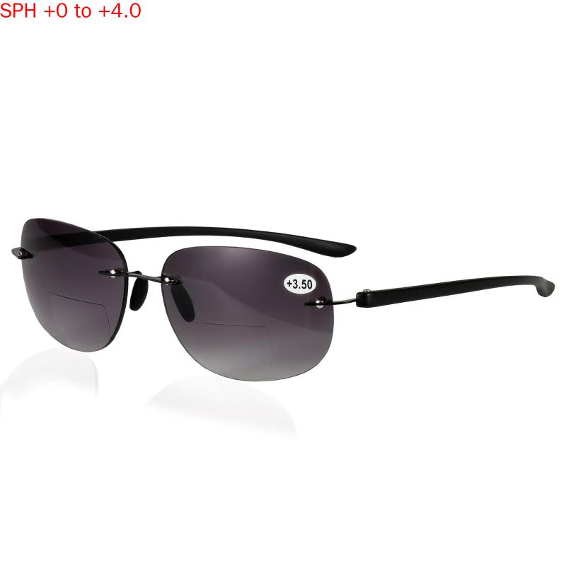 

Sunglasses Ultralight Bifocal Reading Glasses Men Women Rimless Frame Clear Lens Presbyopic Eyeglasses With Diopter NXSunglasses