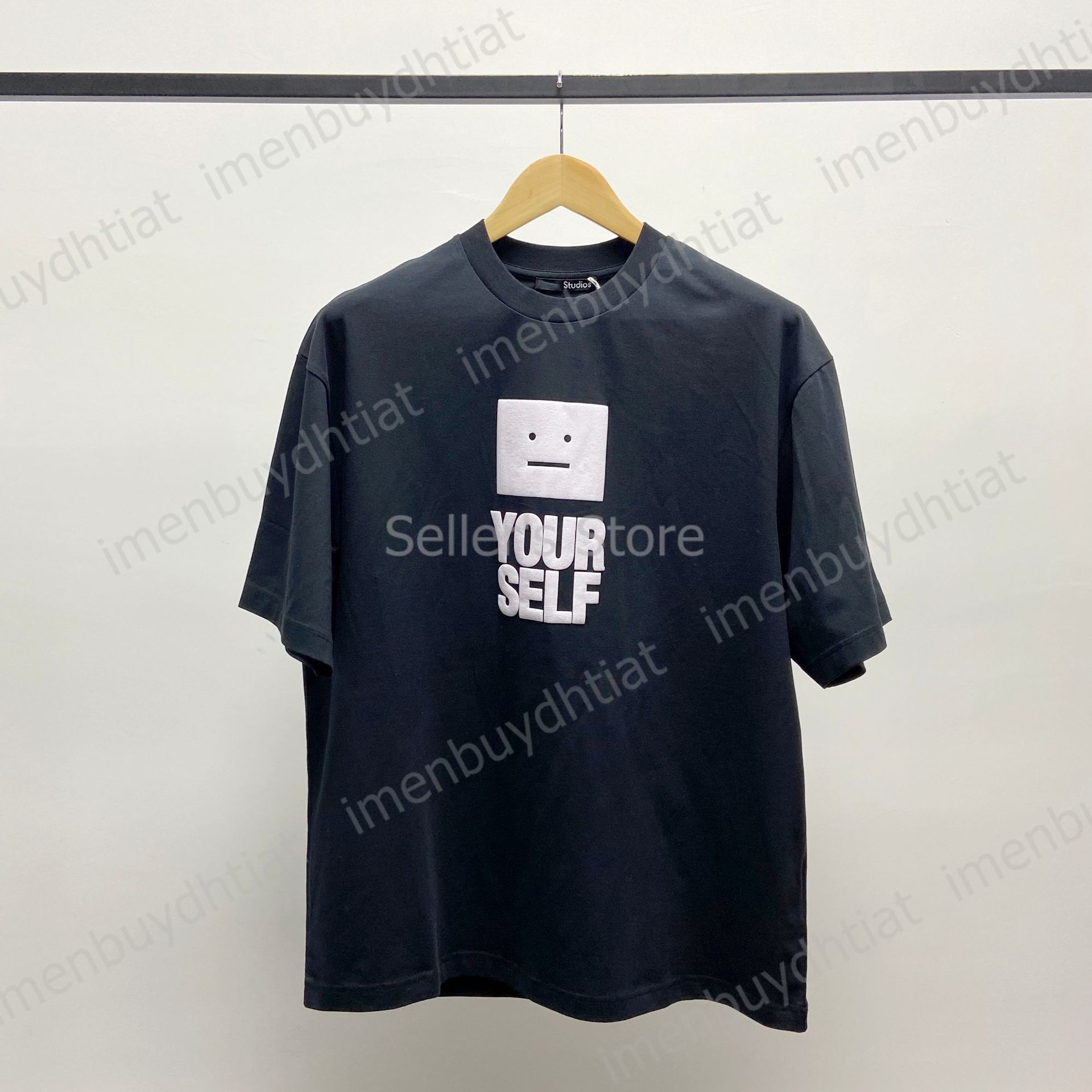 2022 Nordic Luxury Brand Ac Studios Summer Short Sleeve t Shirt Minority Spring Smiley Face Letter Loose Casual Men's and Women's Fashi