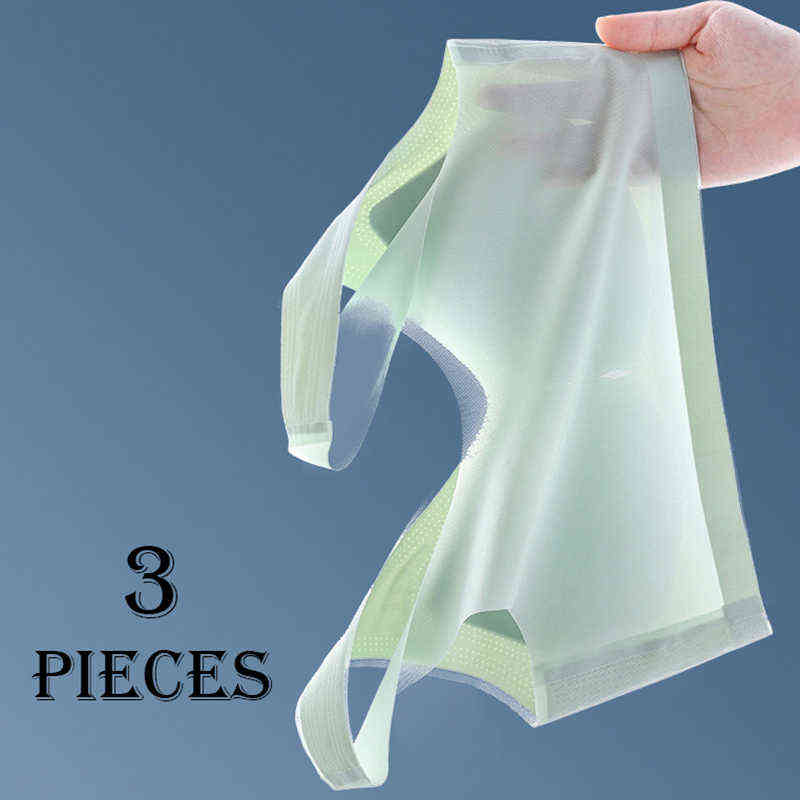 

3pcs/set Women Underwear One-piece Seamless Ice silk Breathable Hole Cups Gathered Vest-style Bra Girls Summer Ultra-thin Mesh T220726, Xlone size