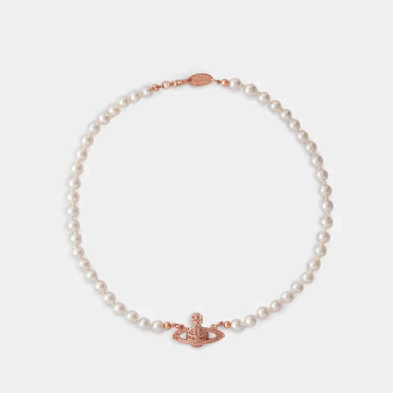 

Pendant Necklaces Fashion Vivian West Queen Pearl Full Diamond Necklace Classic Women's Jewelry Versatile Clavicle Lobster Clasp Chain T2302032