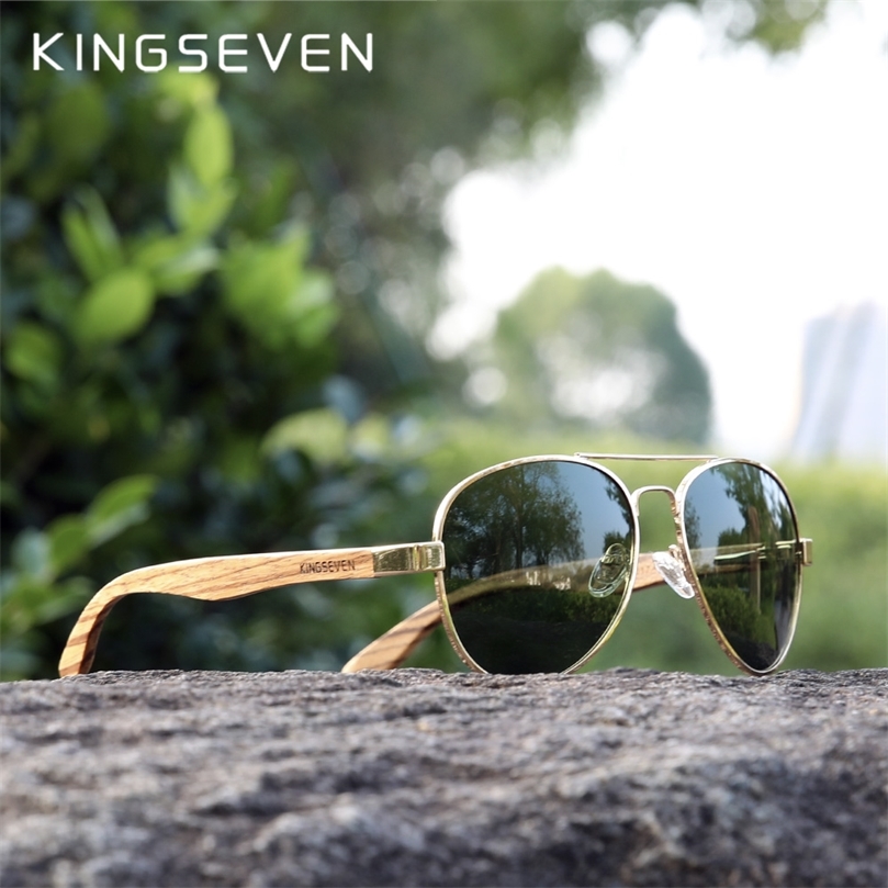 

KINGSEVEN Fashion Polarized Wooden Sunglasses For Men Women Zebra Wood Sun Glasses UV400 Protection Eyewear Male Gafas de sol 220616