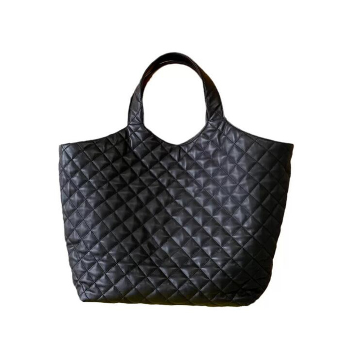 

Soft Lambskin Women's Shopping Bags Tote 2 Pieces mother bag shoulder quilted bags Large genuine leather handbags with small purses top quality black, Shopping gift bag