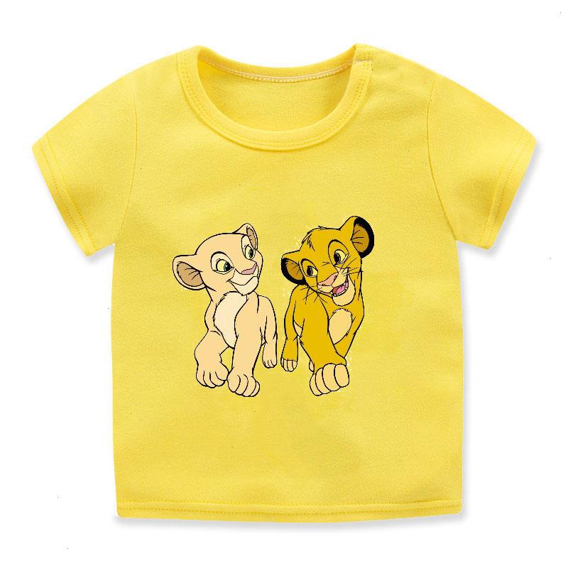 

Funny Toddler Boys T Shirt T-shirt Cute Little Lion Graphic Print Kids Summer Yellow Shortsleeved Clothing High Quality Tops, 01