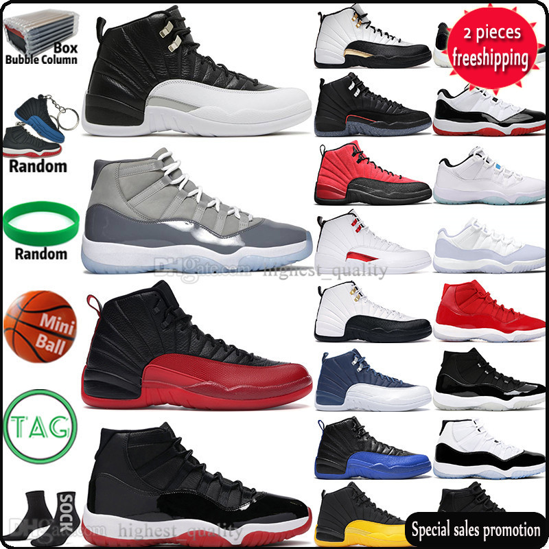 

2022 Playoffs Royalty Taxi 12 12s Mens Basketball Shoes Cool Grey 11 11s 45 Concord Bred Legend Blue Gamma Flu Game Royal 72-10 Cap And Gown Men NB, 49