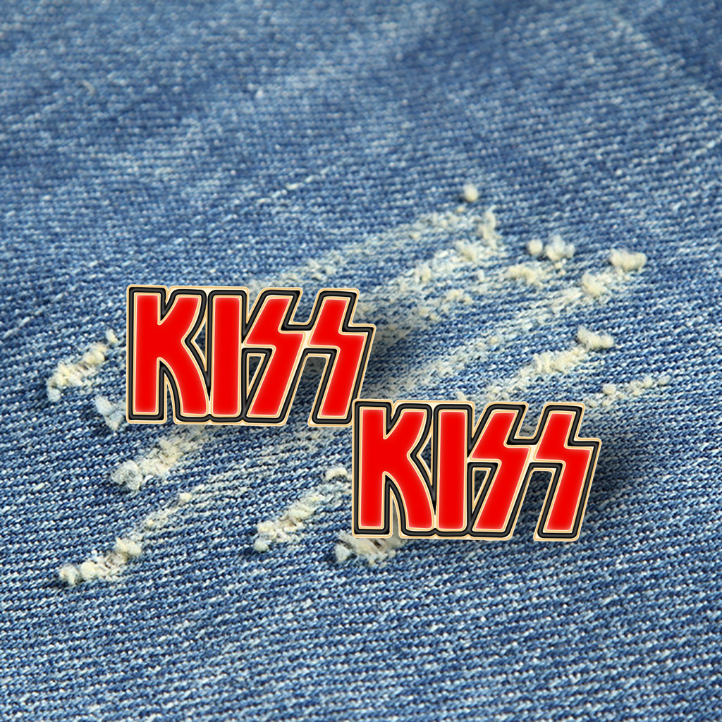 

New Arrival KISS Women Lapel Pins Metal Alloy Badge Pin, As picture