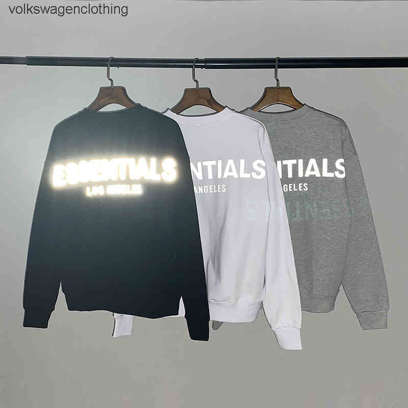 Sweats à capuche pour hommes Sweatshirts Brand Fog Sevent of God Essentials Reflective Round Nou Long Sleeve