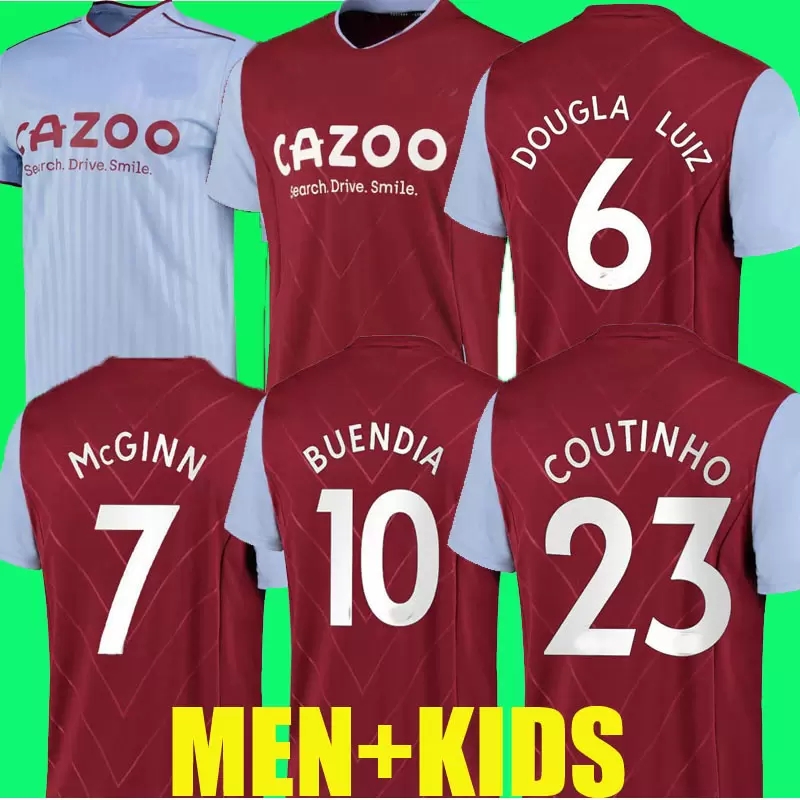 

2022 2023 Aston Villaes Kamara Soccer Jerseys 22 23 away WATKINS BUENDIA McGINN EL GHAZI DOUGLAS LUIZ MINGS KONSA CASH Diego Carlos Football shirts player version, 22-23 kids home