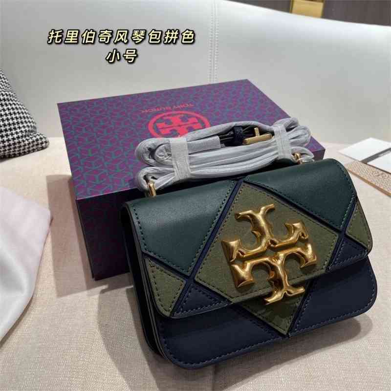 

Designer Handbags T0rys Burchs Cowhide Flip Show Single Chain Organ Autumn and Winter Tofu High-grade Hardware Women's Shoulder Crossbody Bag, Sky blue