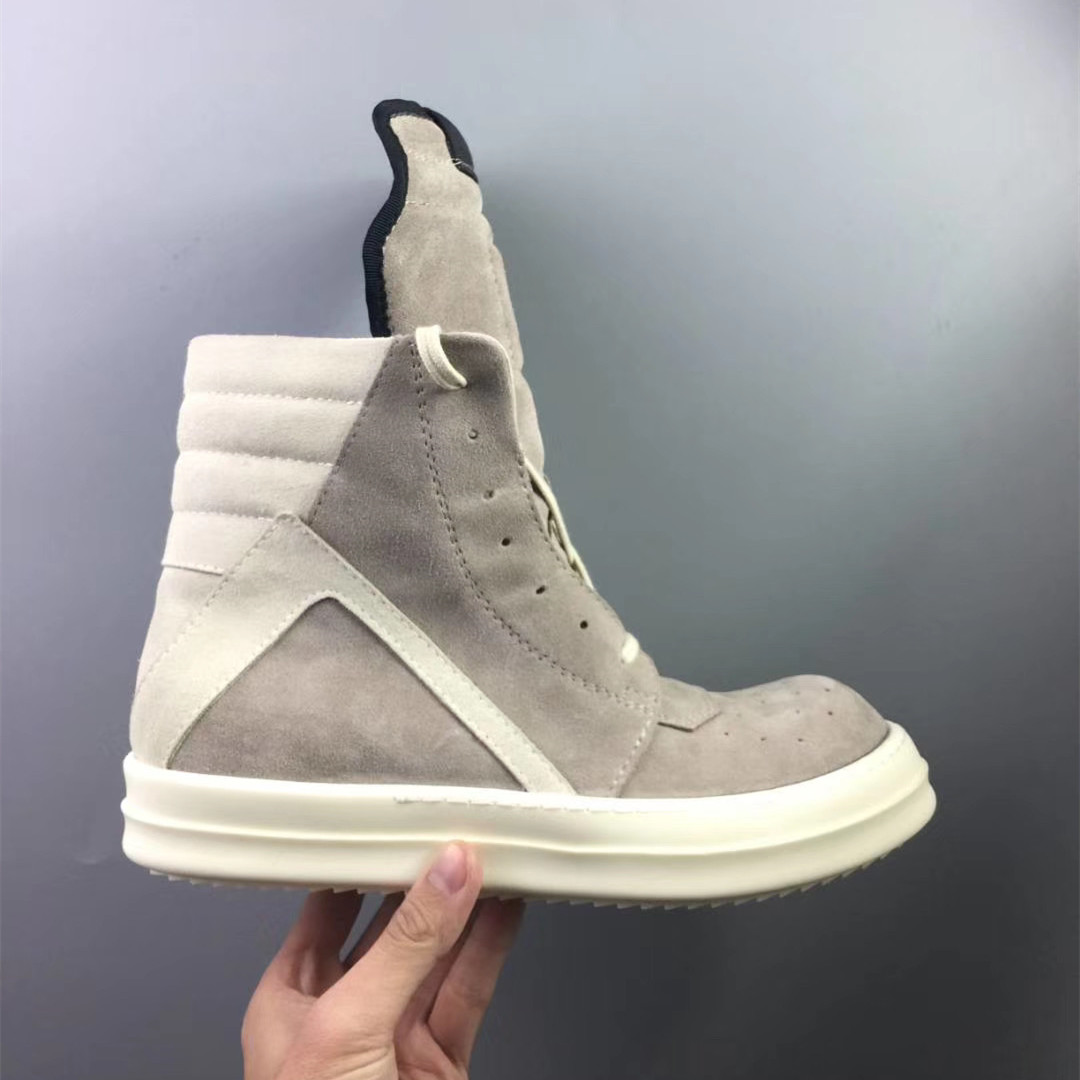 

High Top Handmade Geo-basket Genuine Leather TPU Sneaker Boots Rock Street Hip Hop Causal Booties