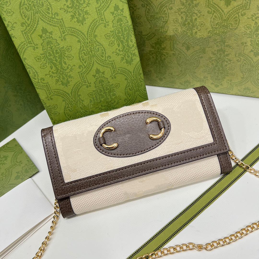 

2022 New Women's chain Bag Classic fashion leather canvas slant purse, White