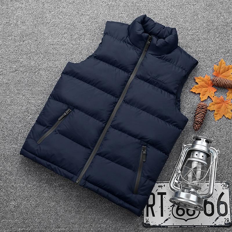 

Men's Jackets Warmth Plus Size Vest Men Winter Puffer Waist Coat Casual Tank Top Warm Vests Male Black Blue