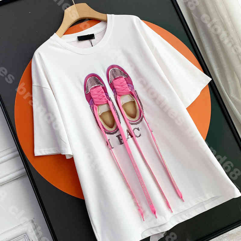 

designs women mens t shirts tops designer three-dimensional shoelaces short sleeve shirts dress hip hop loose Tees logo casual 5A f..di brand womens clothes album a1