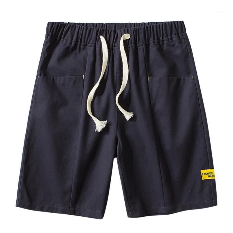 

Shorts Men's Summer Simple Fashion Drawstring Elastic Waist Pure Color Pocket Casual Sweatpants Jul9, Black