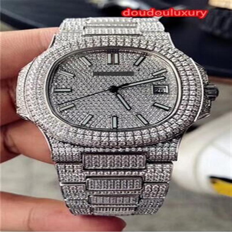 Silver Diamond Fashion Watch Fine Men's Explosive Watch Silver en acier inoxydable STRAP DE DIAMOND MECHANIQUE AUTOMATIQUE 2886