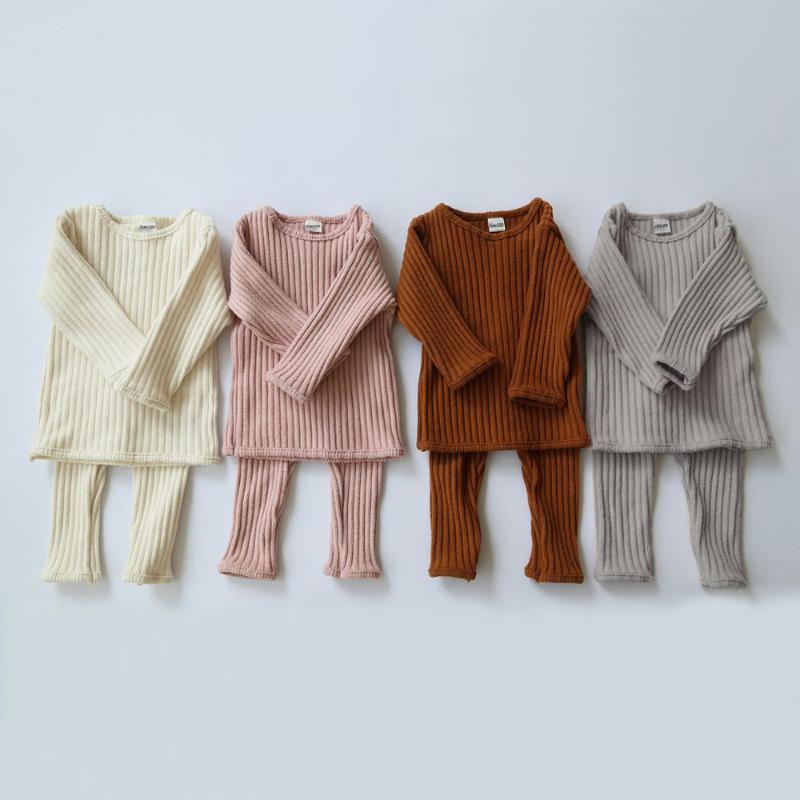 

Clothing Sets Winter Toddler Baby Clothes 2pcs Girls Boys Knit Sweater Tops Leggings Pants Children Pajamas Set Outfits For 0-5YClothing, White