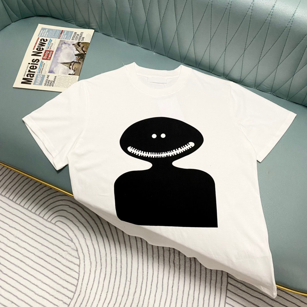 

Men's T-Shirts Round neck embroidered and printed polar style summer wear with street pure cotton wf2