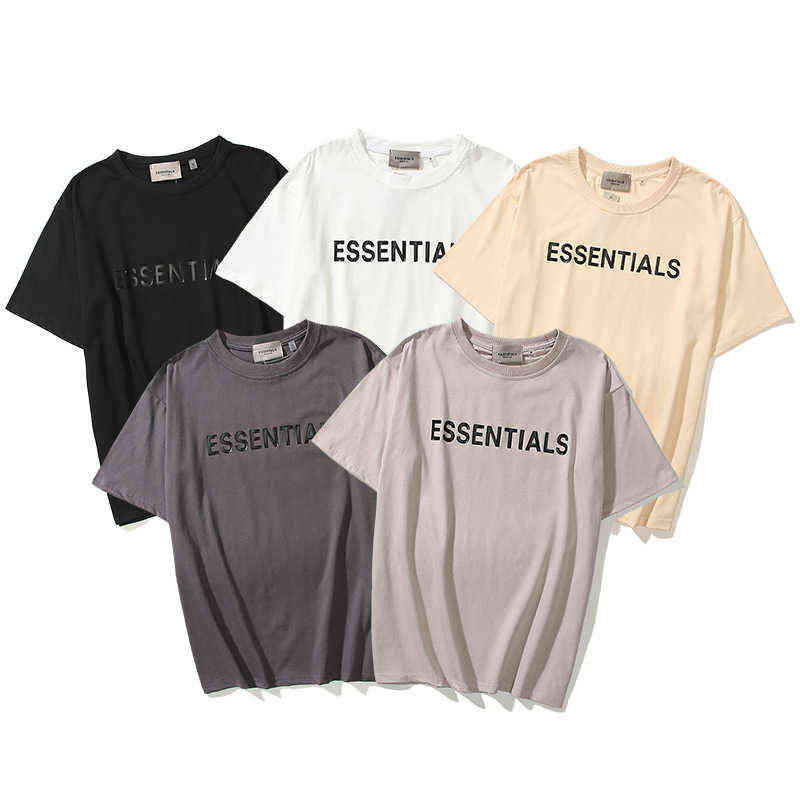 

Mens Tshirt 5 Colors Essentials Letter Oversize Summer Tshirts and Womens Short Sleeve Streetwear Casual t Shirt, White