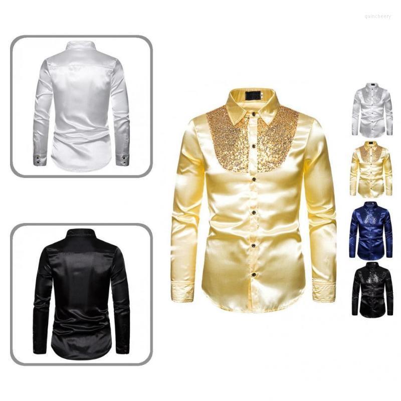 

Men's Dress Shirts Great Shirt Sequin Emcee Long Sleeve Men Male ShirtMen's Quin22, Black