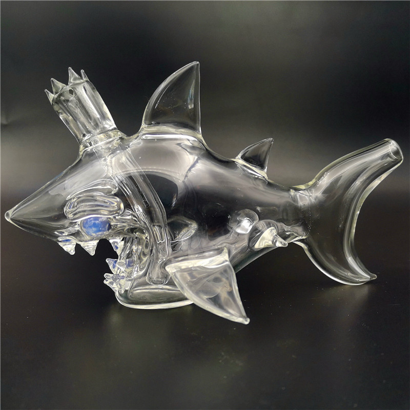 

Glass Water Bong Shark Shape Clean 10MM Female Joint Hookah Perc Banger Rig Bubbler
