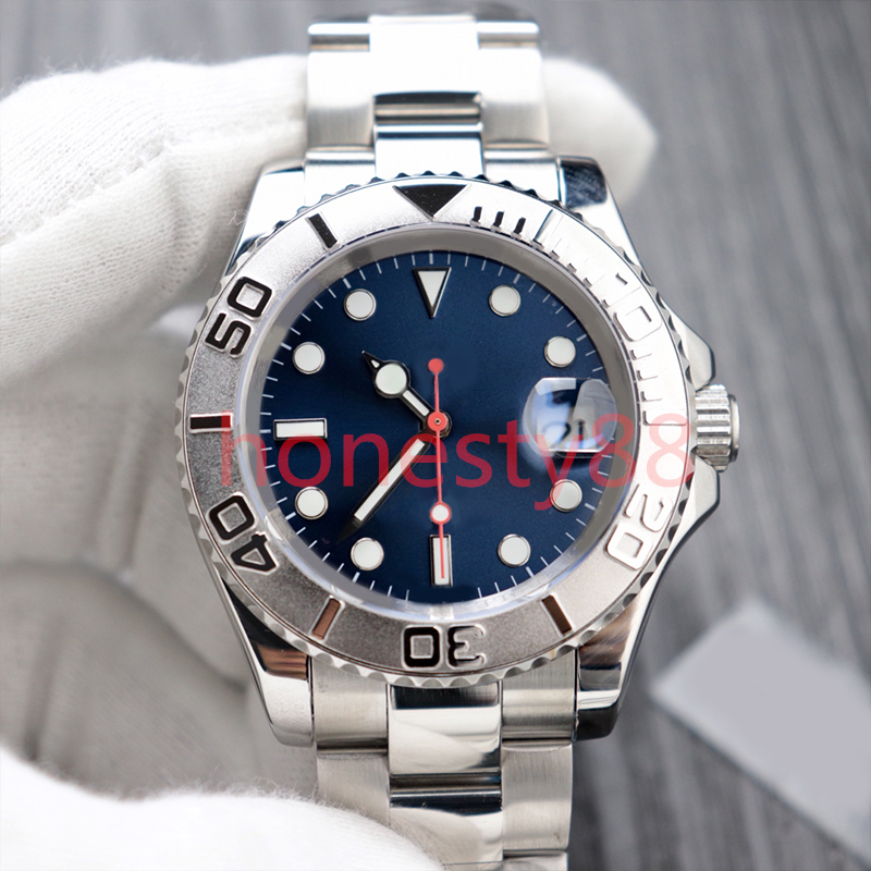 SW Men's Watch Automatic Watch 40mm Sports Men's Watch Blue Dial 904L Band en acier inoxydable Sapphire Mirror imperméable Night Glow Montre de L