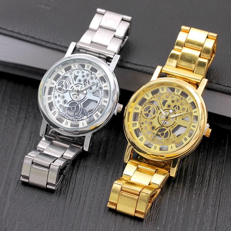 

Wristwatches 2022 Fashion Creative Korean Non-Mechanical Alloy Watch Hollow Quartz, Gold