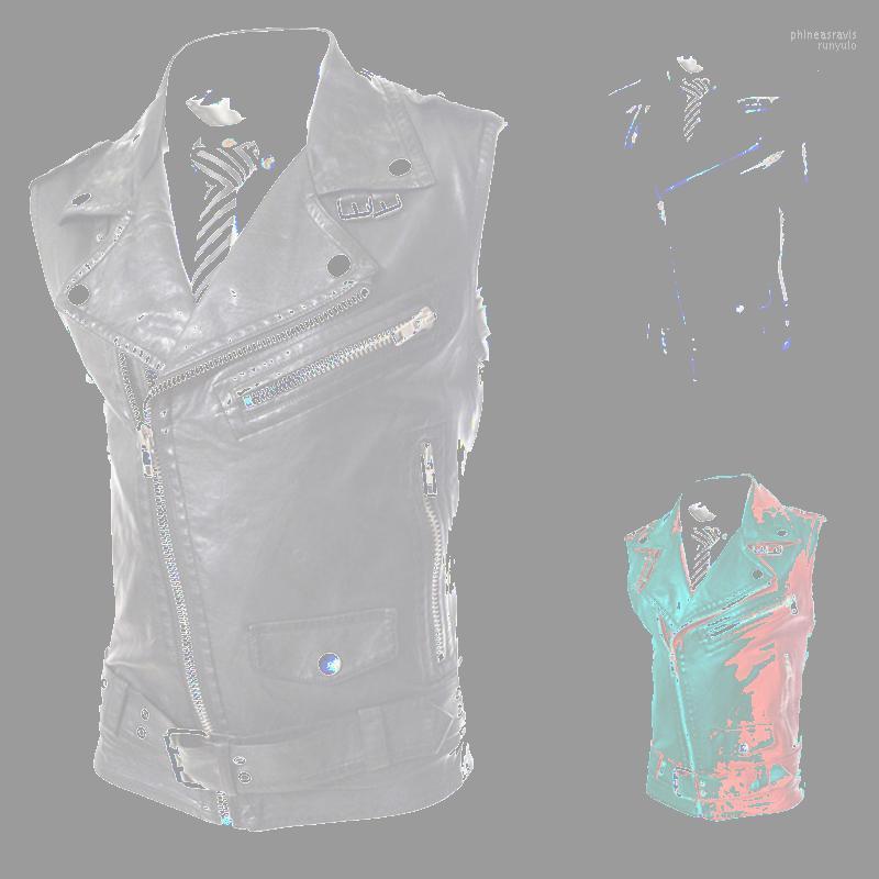 

Men's Vests Suit Vest Black Lapel Collar Zipper Short Leather Fashion Casual Punk Style Gilet Men For Steampunk Clothing 2022 Phin22, Beige