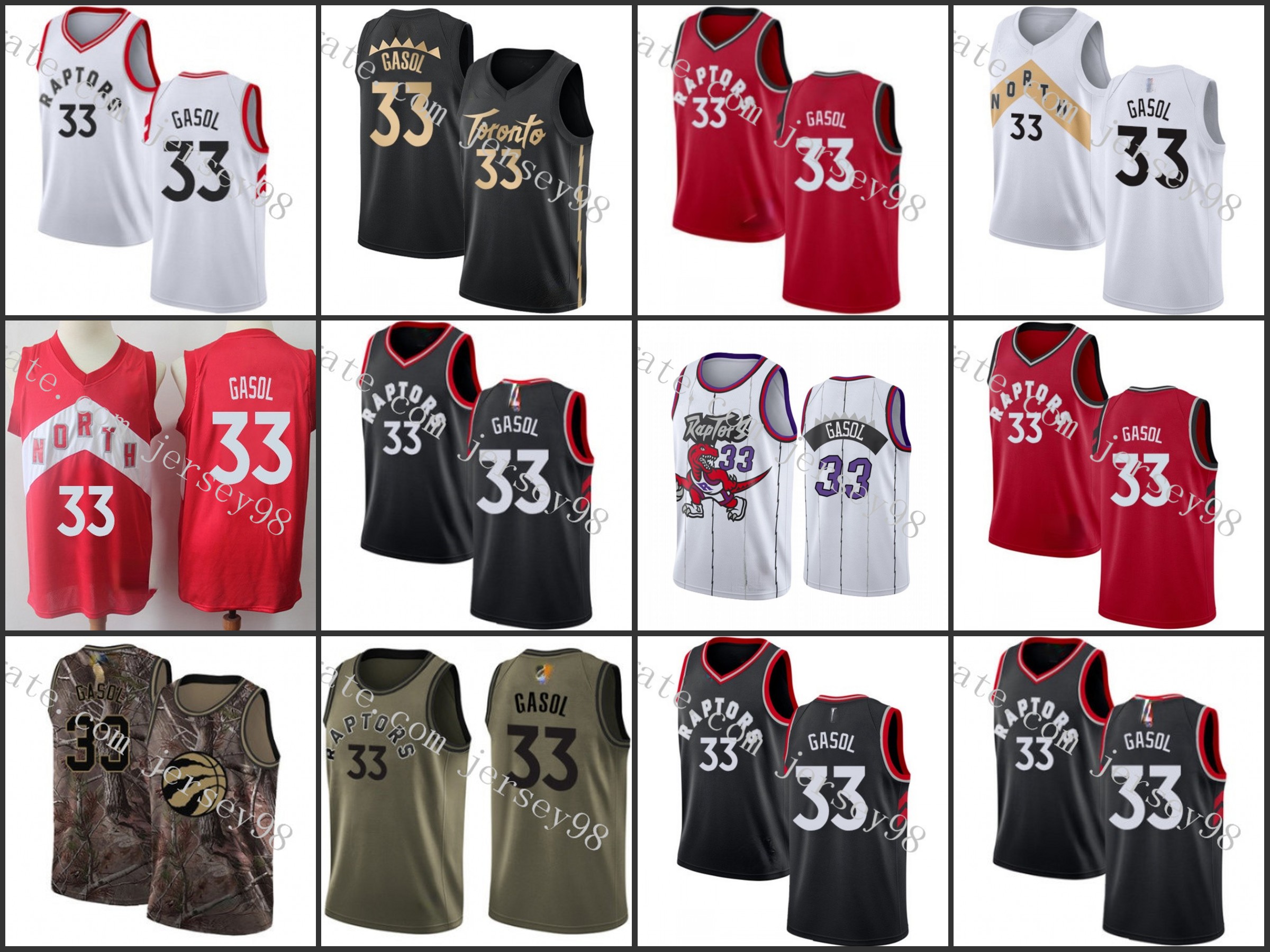 

Toronto''Raptors''men 33''Marc Gasol retro Basketball''Jersey