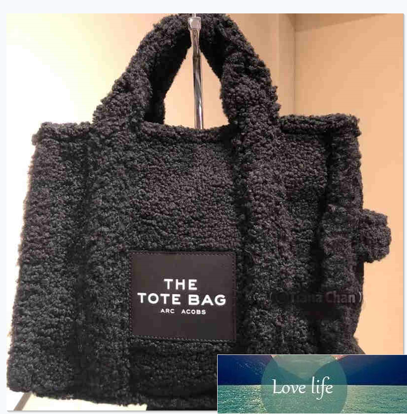 

Lamb Wool Portable Shoulder Messenger Shoulder Bag Letter Print Classic Plush Tote Evening Bags Fashion, As pic