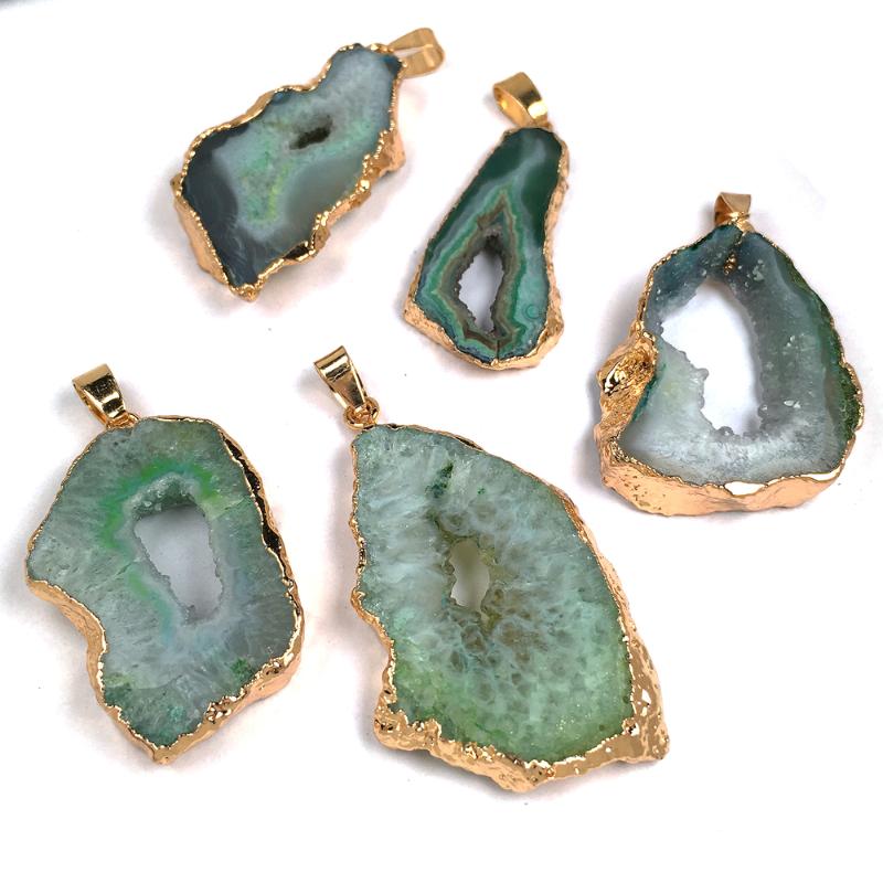 

Pendant Necklaces Natural Druzy Stone Agat Pendants Irregular Quartz Charms For Jewelry Making Necklace Accessories Gift WomenPendant