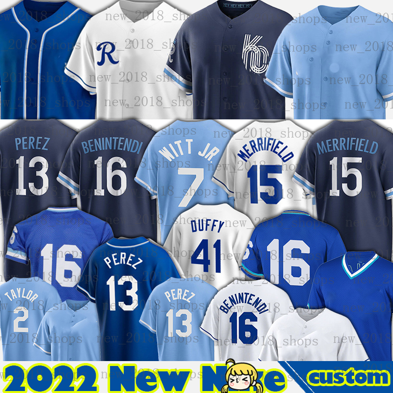 

Kansas City 16 Andrew Benintendi Hunter Dozier Whit Merrifield Bobby Witt Jr. Salvador Perez Nicky Lopez Zack Greinke Carlos Santana Ryan O'Hearn Bret Baseball Jersey, Cusrtom cool base men jersey