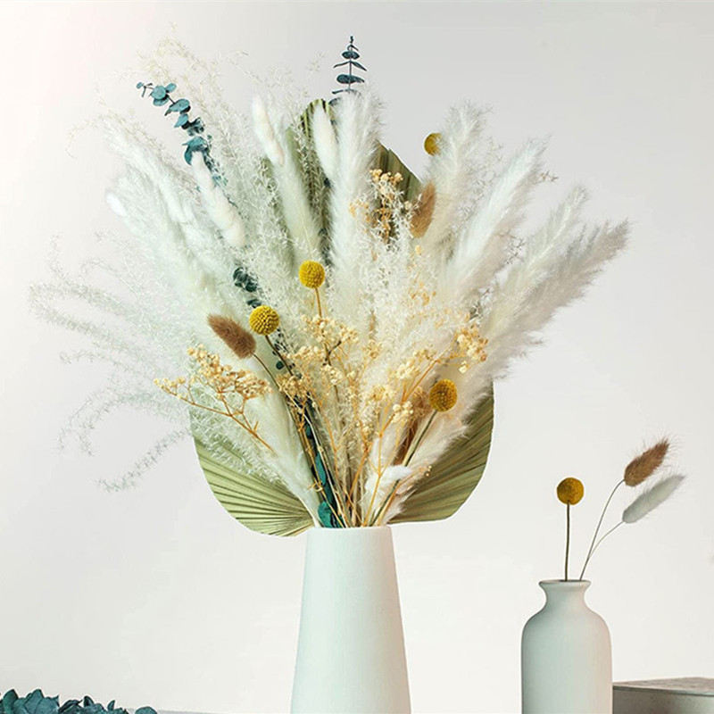 

Pampas Grass Phragmites Reed Dried Natural Flowers Bouquet Arrangement Wedding Party Home Decor Christmas Decorations For Desk, Hsyjlylwtwc40pcs