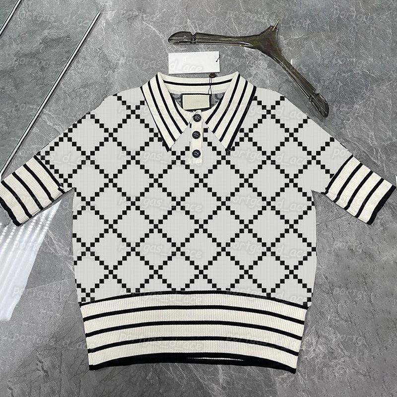 

Letters Knit Womens Polos Fashion Short Sleeve Lapel Tops Summer Vintage Knitted Polos for Women, Green