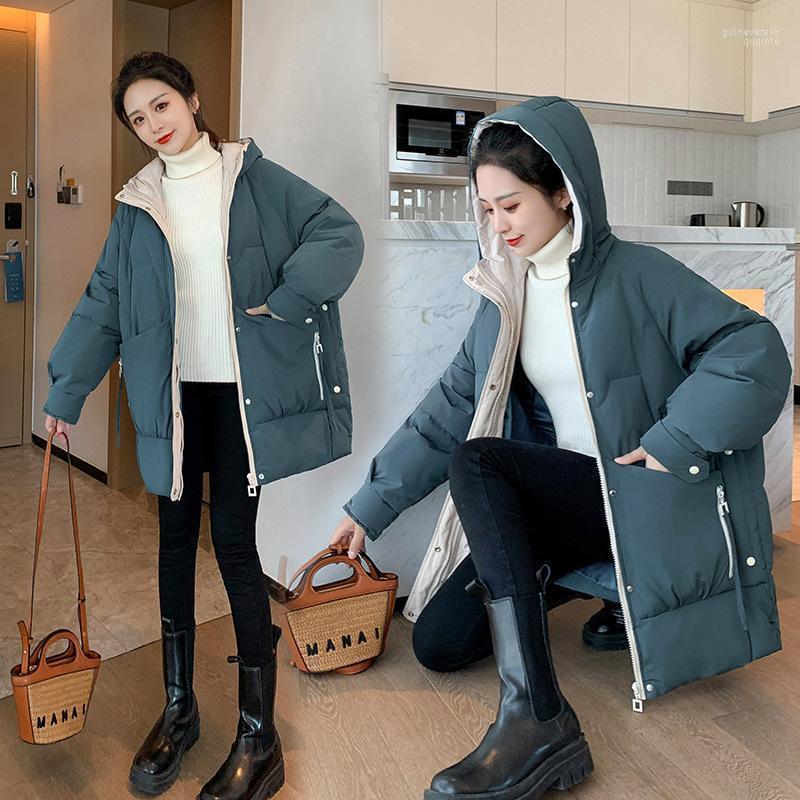 

Women' Down & Parkas Plus Size Clothing For Women Korean Version Of The Loose Mid-length Hooded Cotton Jacket 2022 Autumn And Winter Guin22, Black