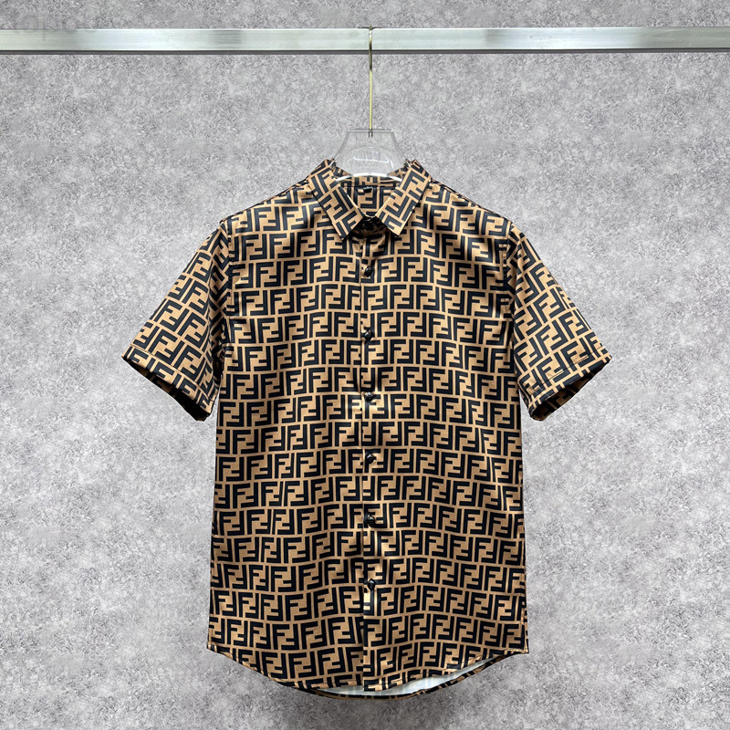 

Men's Casual Shirts designer Short sleeved shirt 2022 summer new wangjiaer double FF old flower men's and women's casual fashion brand V5ZJ, 2# packing bag