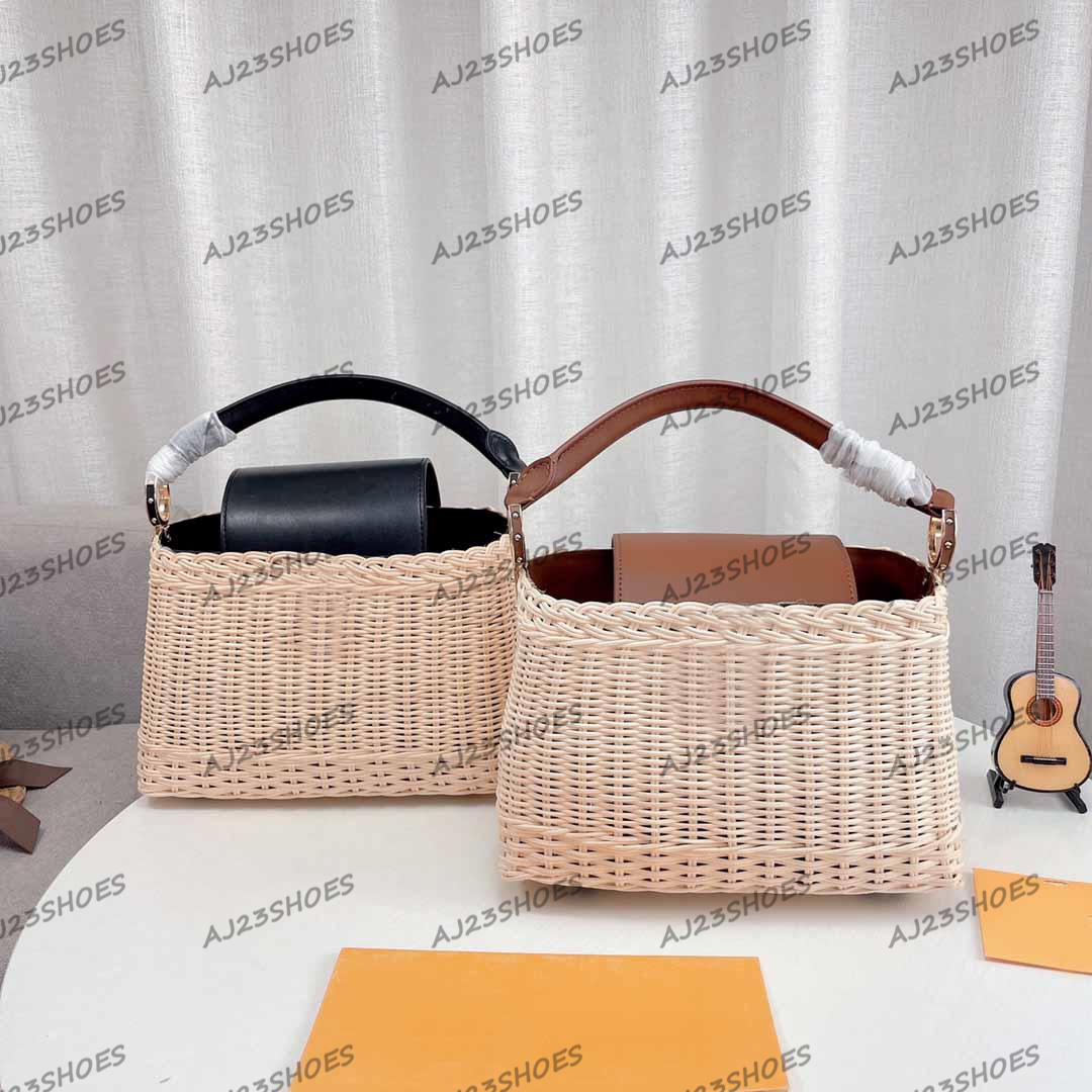 

Women Designer Tote Lady Wicker Woven Knitting Handbags Leather Shoulder Bag Cross Body Bag, 01