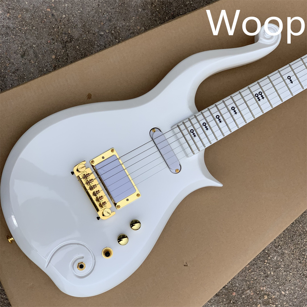 

In Stock Diamond Series Prince Cloud White Electric Guitar Alder Body Maple Neck Wrap Around Tailpiece Purple Croco Leather Hardcase Red Inner Immediate delivery