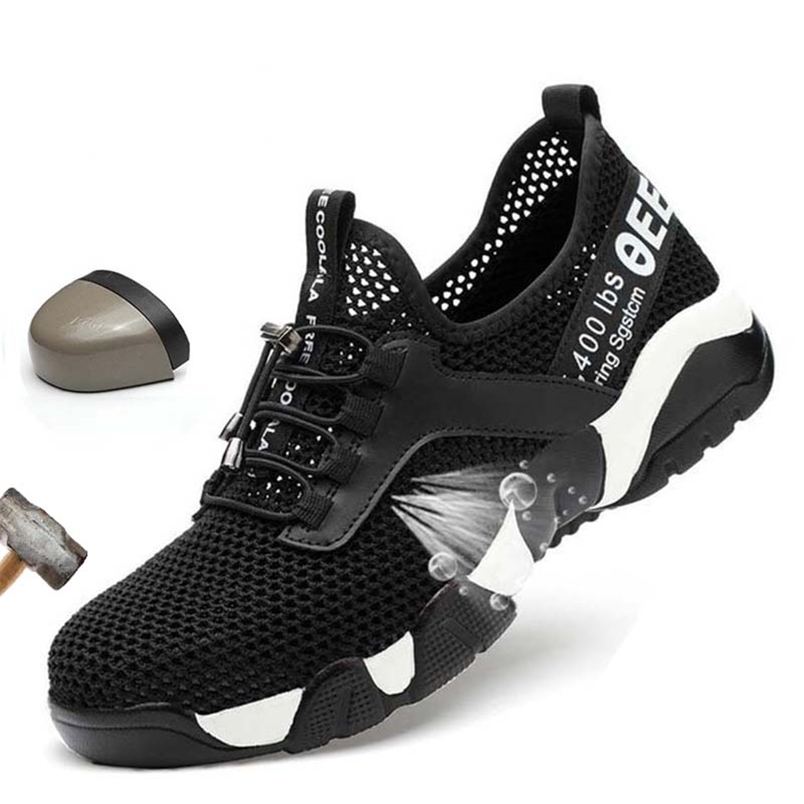 

Men's Work Shoes Breathable Safety Shoes Men Lightweight Summer Anti Smashing Piercing Work Boots Sneakers Single Mesh 36-46 220616, 02