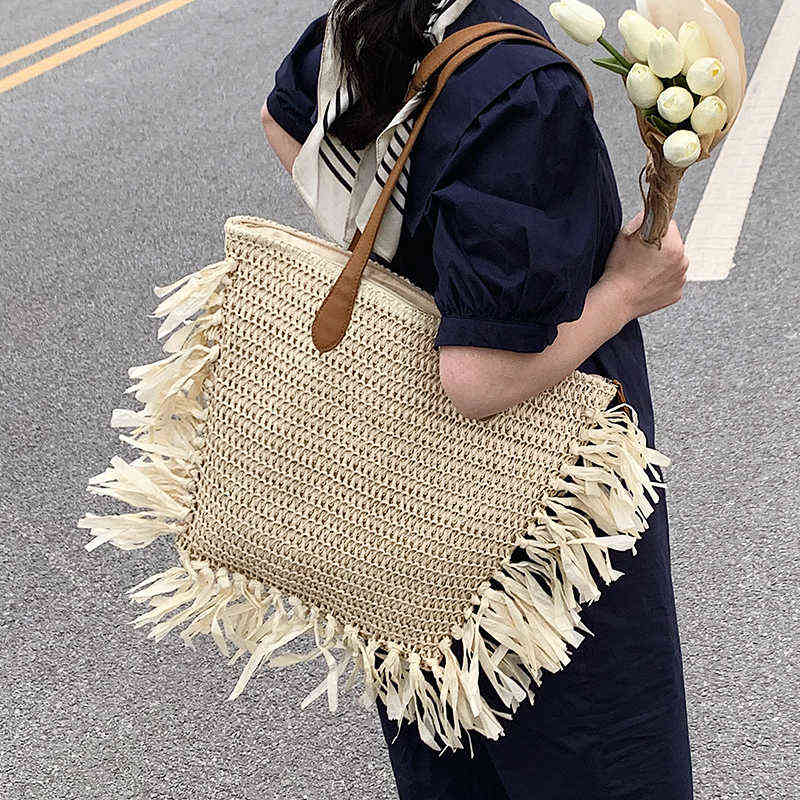 Gland Designer femmes sac à main grande capacité été mode dames sac à bandoulière dame plage sacs à main grands fourre-tout paille côté sacs G220