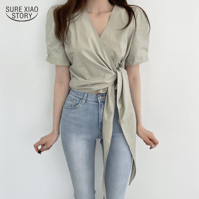 

Women's Blouses & Shirts Fashion V-neck Bow Tie Blouse Female Summer Noble Shirt Women Three-color High-end Sexy Lady Blusas Mujer 15558, Purple