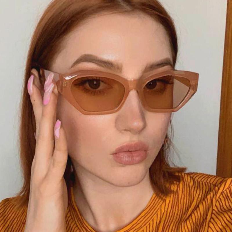 

Sunglasses Fashion Cat Eye Irregular Women Vintage Clear Candy Color Eyewear Men Trending Polygon Sun Glasses Shades UV400Sunglasses
