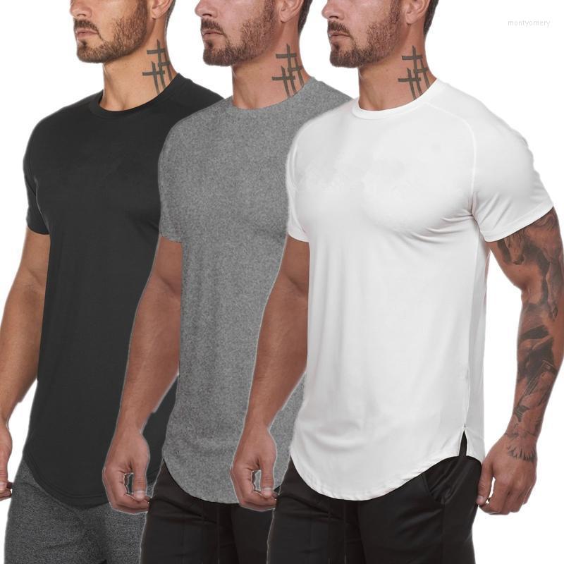 

Men's T-Shirts Gym T-shirt Men Short Sleeve Casual Blank Slim T Shirt Male Fitness Bodybuilding Workout Tee Tops Summer ClothingMen's Mont22, Black