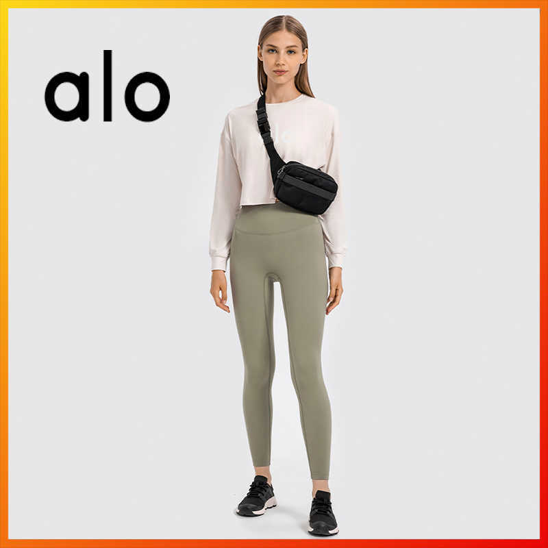 

Alo Yoga Women's Autumn New Sports Crop Top Women's Fitness Sports Long Sleeve Tops Outdoor Exercise Gym Leisure Warmth DS124, Honey pink