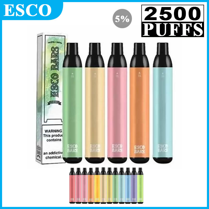 

ESCO BARS MESH 2500 puffs Disposable vape e cigarette 6ml device 5% Strength 1000mah Battery 26 colors high quality