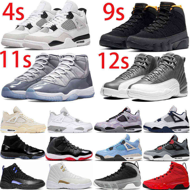

2022 Jumpman 4 9 11 12 Mens Womens Basketball shoes Bred 4s UNC Black Cat University Blue The Cactus White Grey Women Pure Royalty Men S, 36